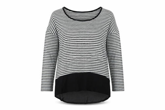 Front view of Izabel London Women's Multicoloured, size 12, Striped T-Shirt