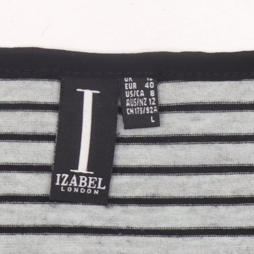 Izabel London Women's Multicoloured Size 12 Striped T-Shirt