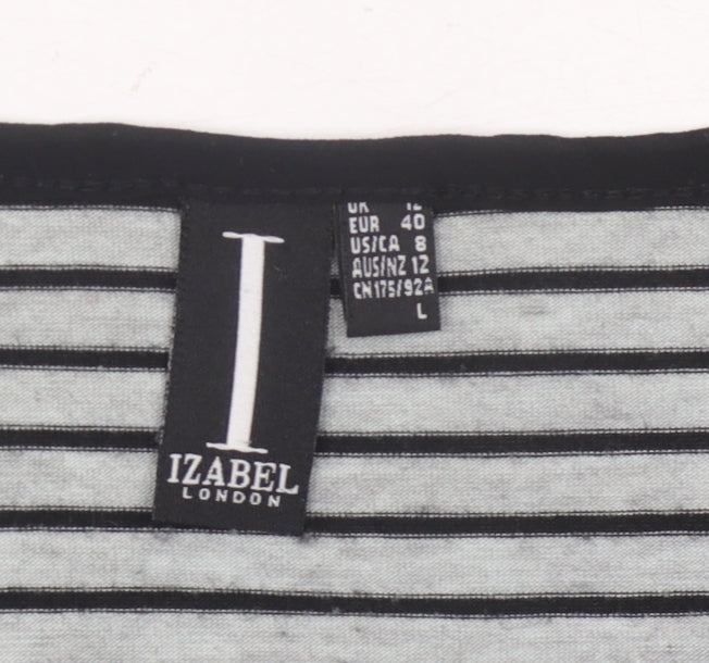 Izabel London Women's Multicoloured Size 12 Striped T-Shirt