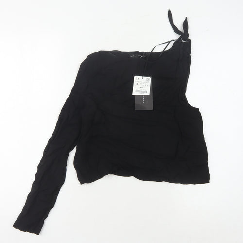 Zara Womens Black One Shoulder Top - Size S