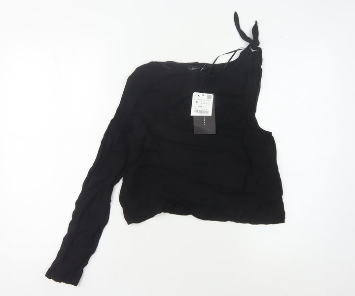 Zara Womens Black One Shoulder Top - Size S