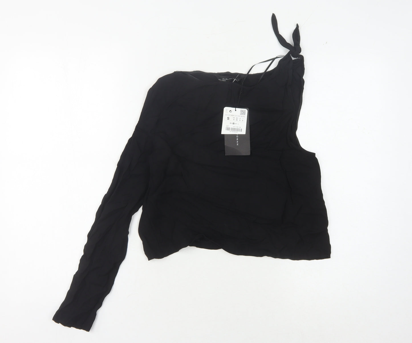 Zara Womens Black One Shoulder Top - Size S