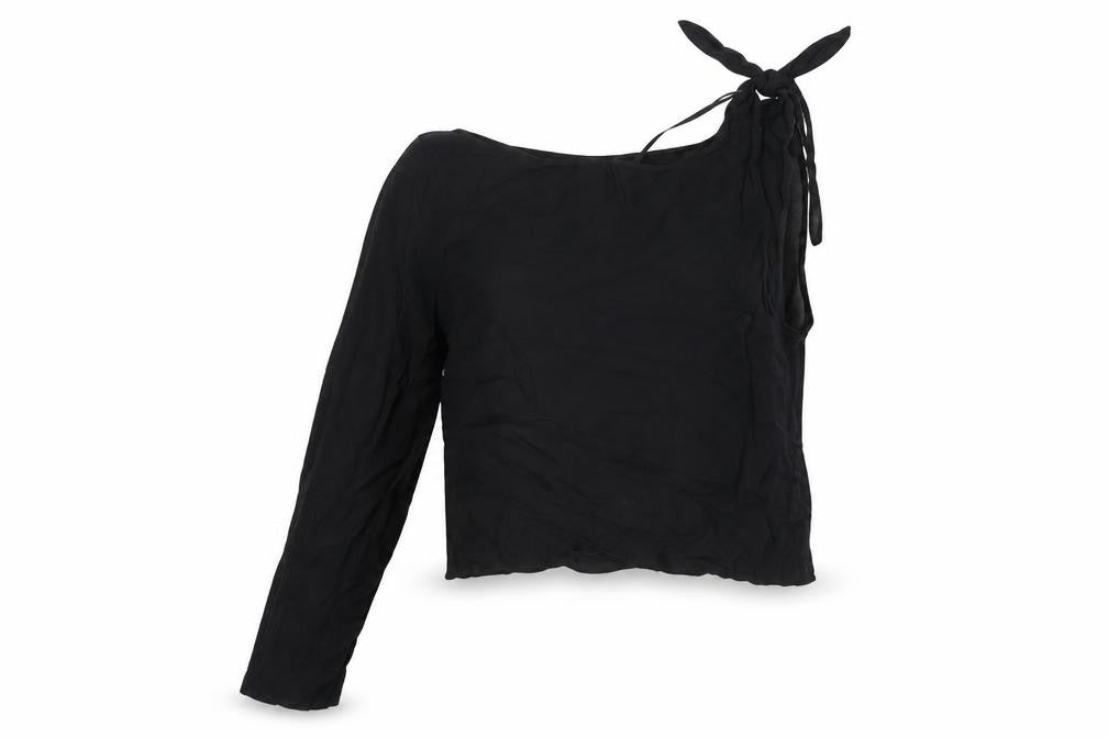 Front view of Zara women’s black one shoulder top -, size S