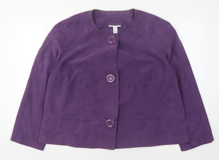 Dressbarn Women Purple Plus Blazer Lined Size 20