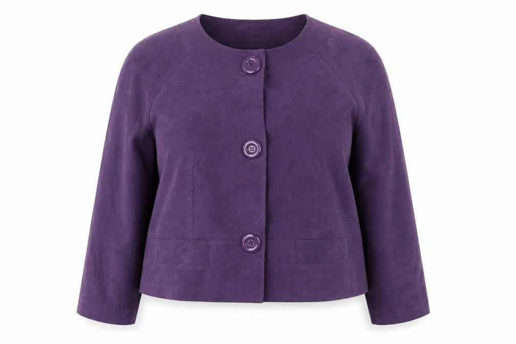 Front view of Dressbarn Women Purple Plus Blazer Lined, size 20