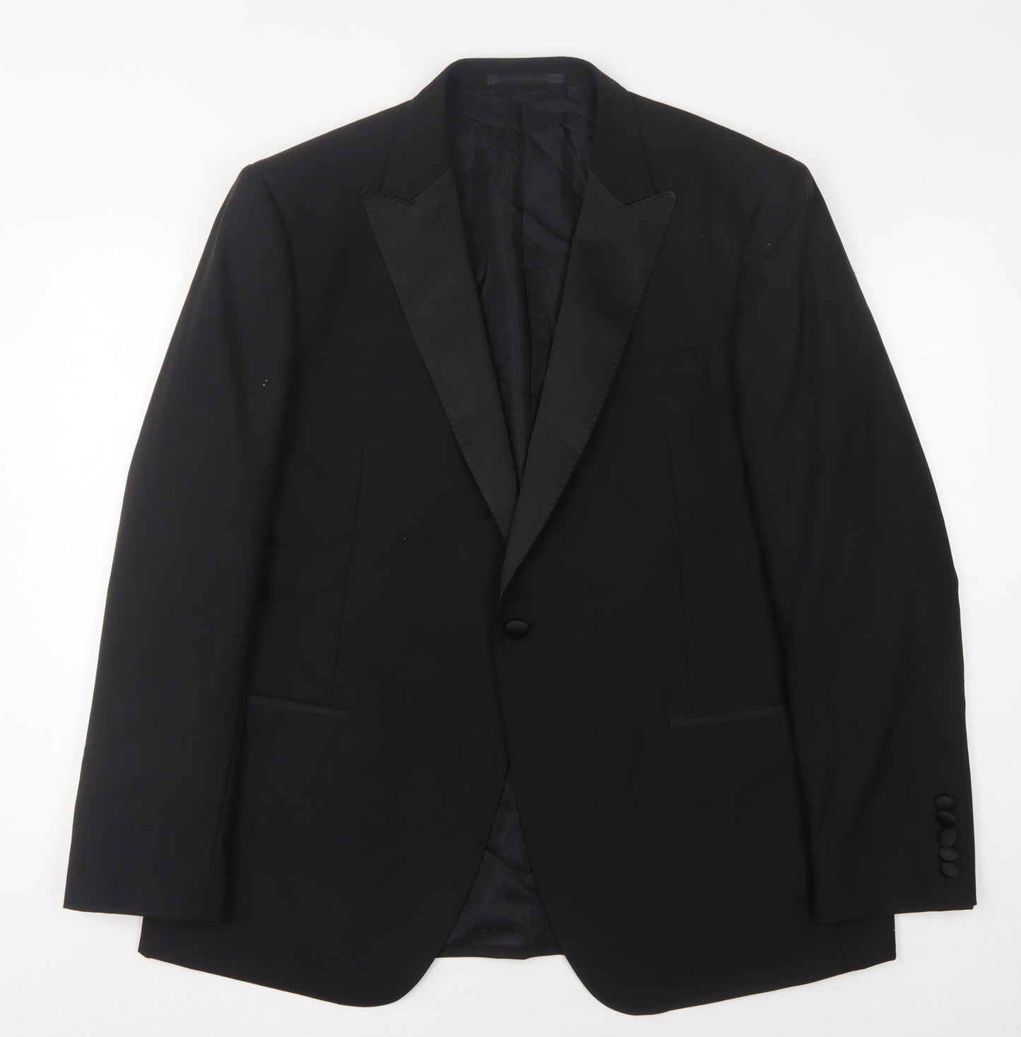 Marks and Spencer Men's Black Wool Blazer, Size 46R