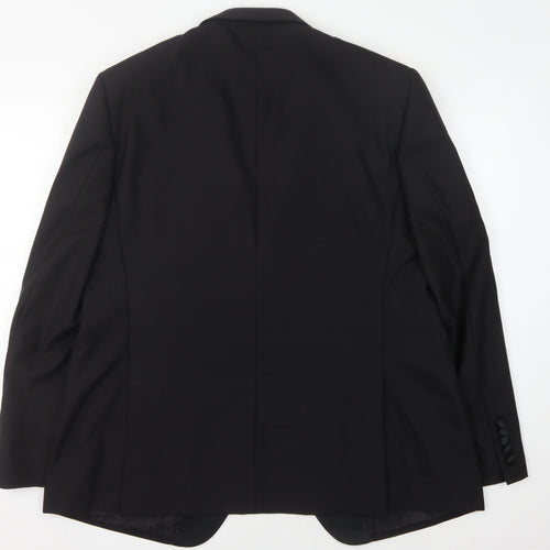 Marks and Spencer Men's Black Wool Blazer, Size 46R