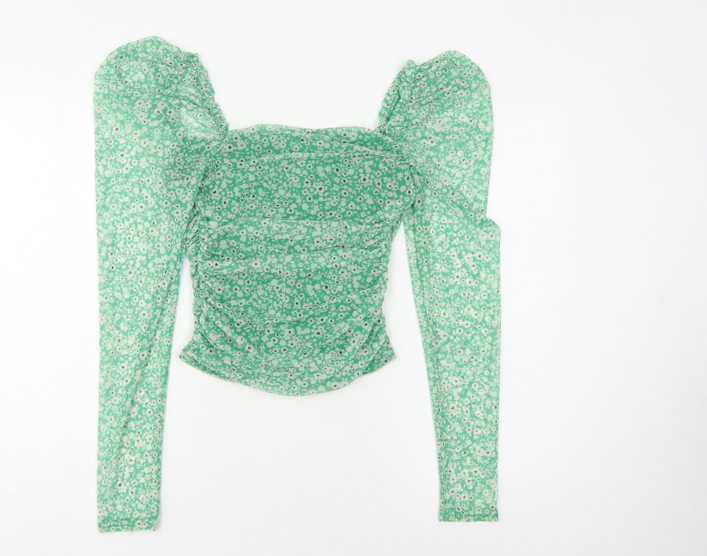 New Look Women's Green Floral Blouse, Size 10