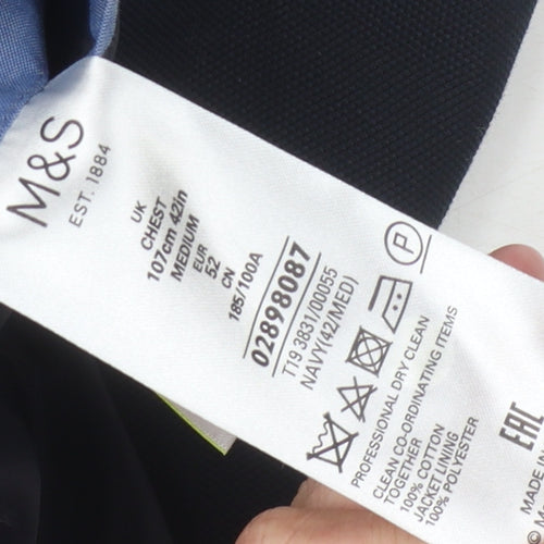Marks and Spencer Men's Blue Blazer, Size 42R