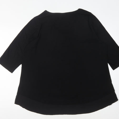 C&A Women's Black Studded T-Shirt L