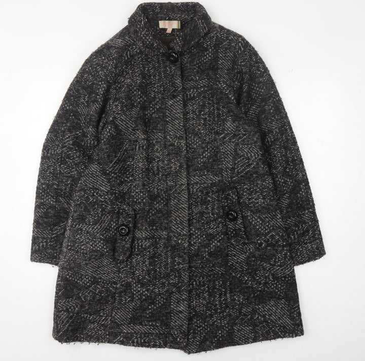Gharani Strok Women's Black Tweed Coat Size 14