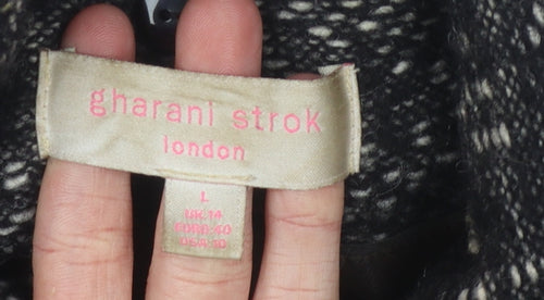 Gharani Strok Women's Black Tweed Coat Size 14