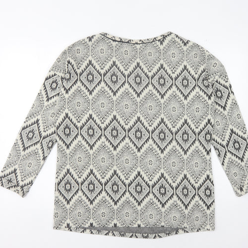 Debenhams Women's Grey Geometric Jumper Size 14