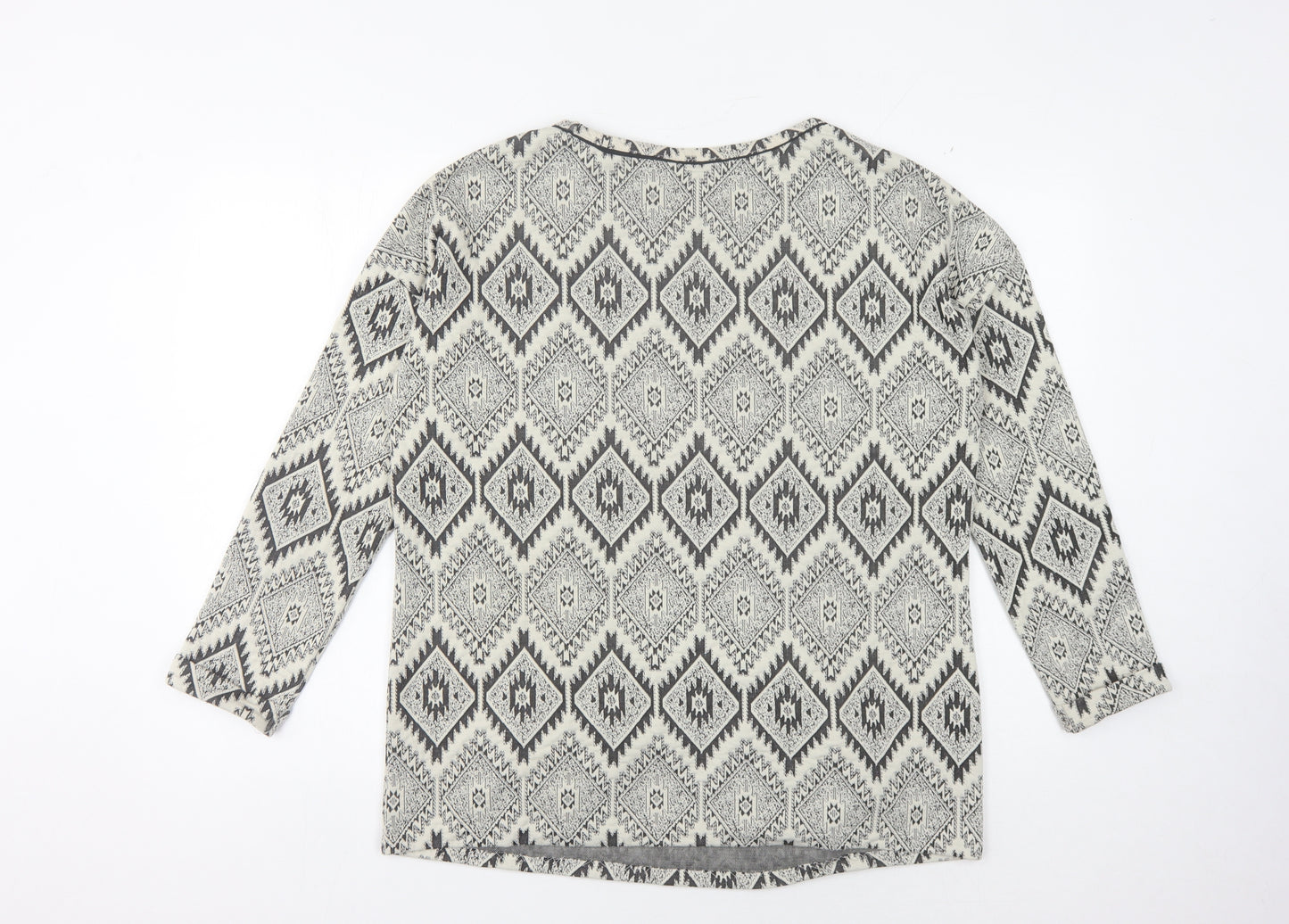 Debenhams Women's Grey Geometric Jumper Size 14