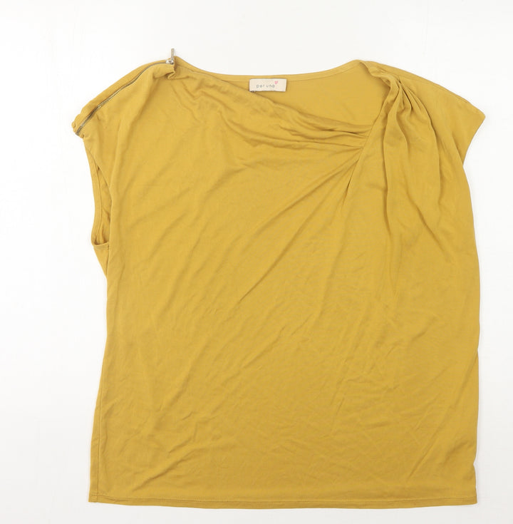 Marks and Spencer Women's Gold Boat Neck Top