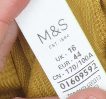 Marks and Spencer Women's Gold Boat Neck Top