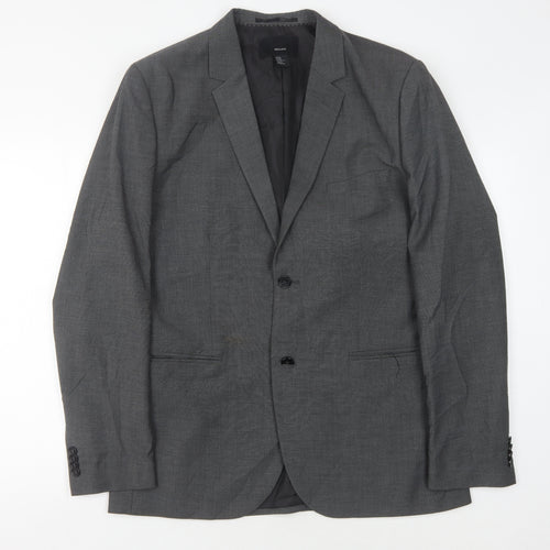 H&M Men's Grey Blazer 44 Regular Fit
