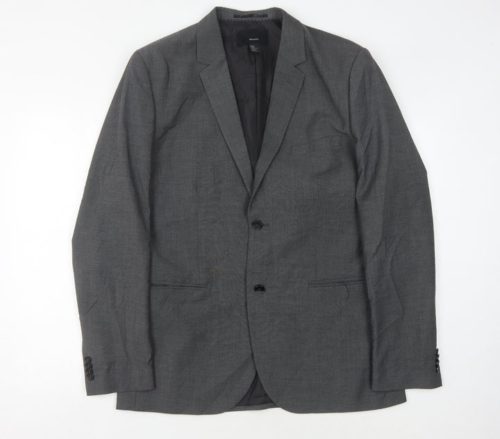 H&M Men's Grey Blazer 44 Regular Fit