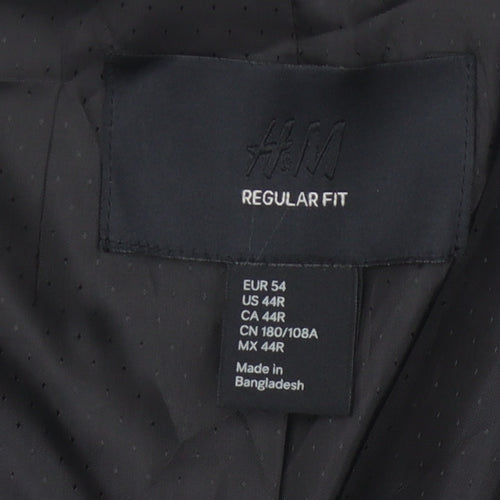 H&M Men's Grey Blazer 44 Regular Fit