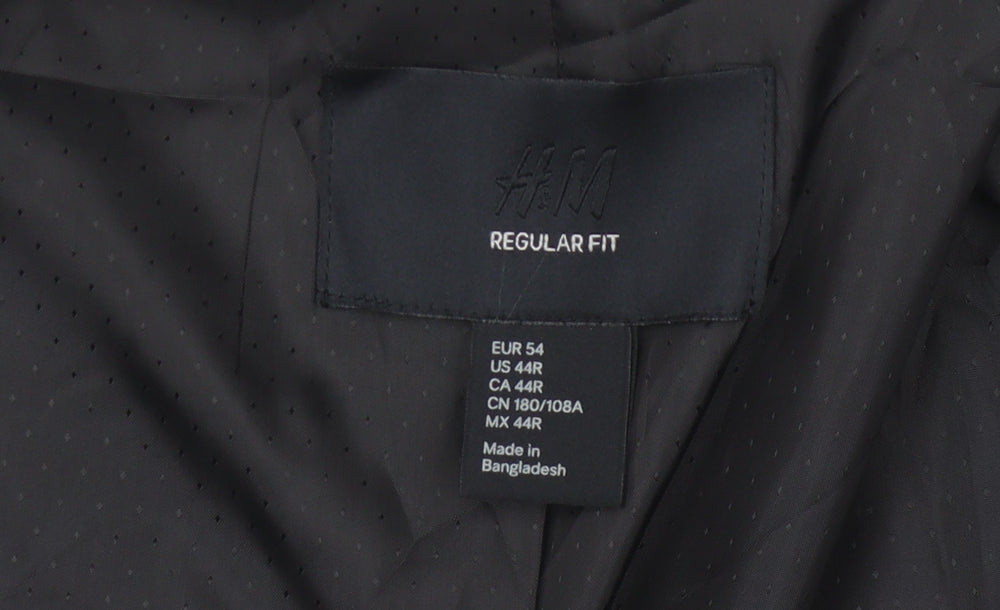 H&M Men's Grey Blazer 44 Regular Fit