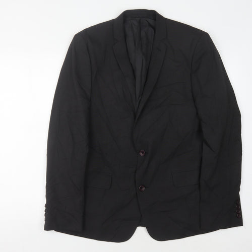ASOS Men's Black Blazer 42 Regular Notch Lapel Formal