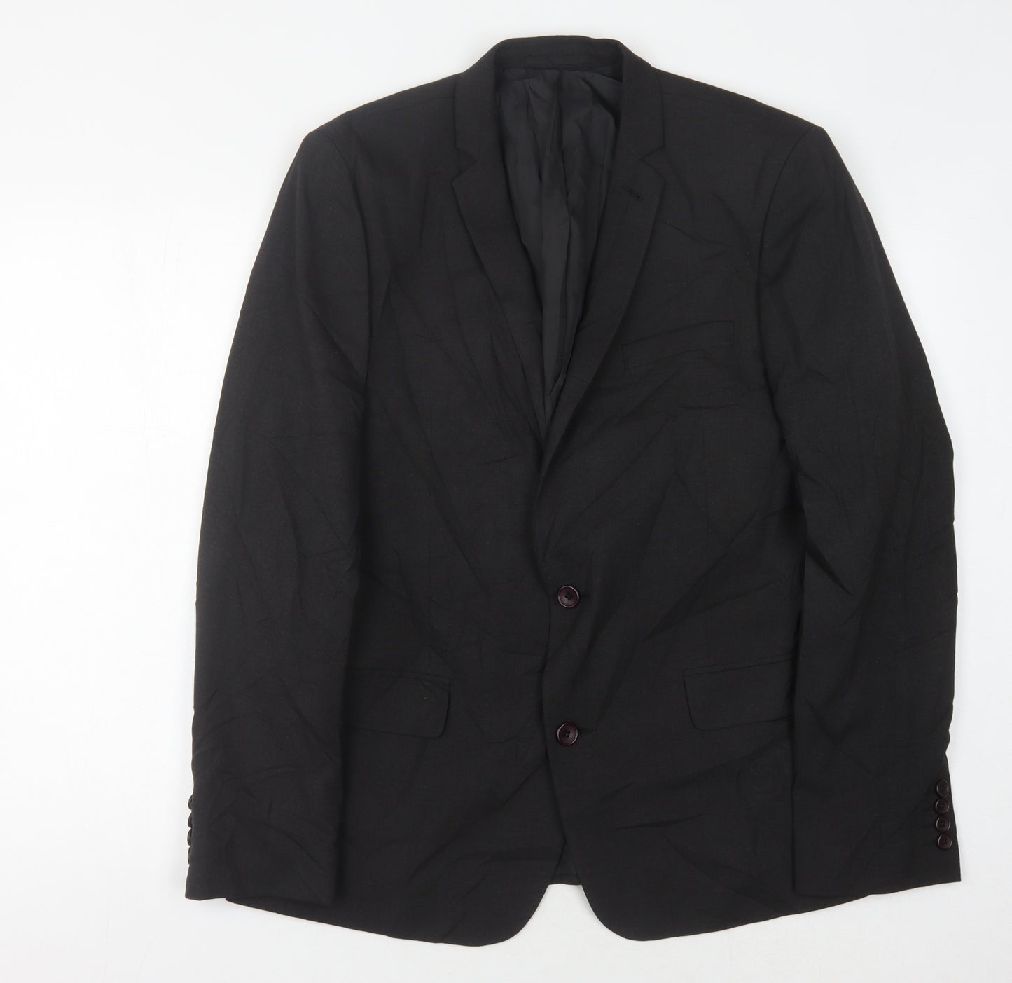 ASOS Men's Black Blazer 42 Regular Notch Lapel Formal