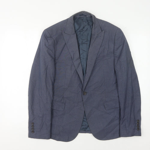 Next Men's Blue Suit Jacket, Size 40S, Formal Style