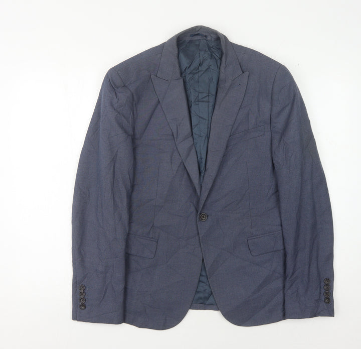 Next Men's Blue Suit Jacket, Size 40S, Formal Style