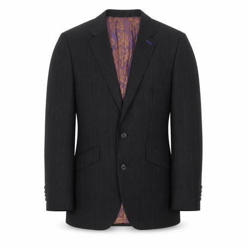 Next Men's Black Striped Slim Blazer, Size 36S