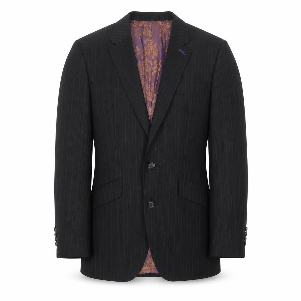 Next Men's Black Striped Slim Blazer, Size 36S