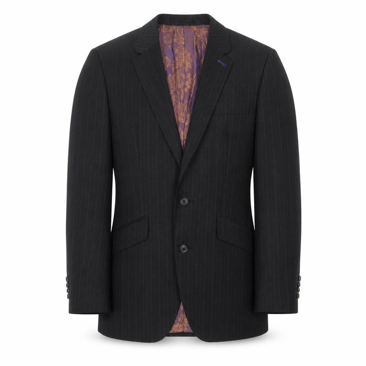 Next Men's Black Striped Slim Blazer, Size 36S
