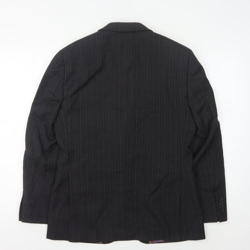 Next Men's Black Striped Slim Blazer, Size 36S