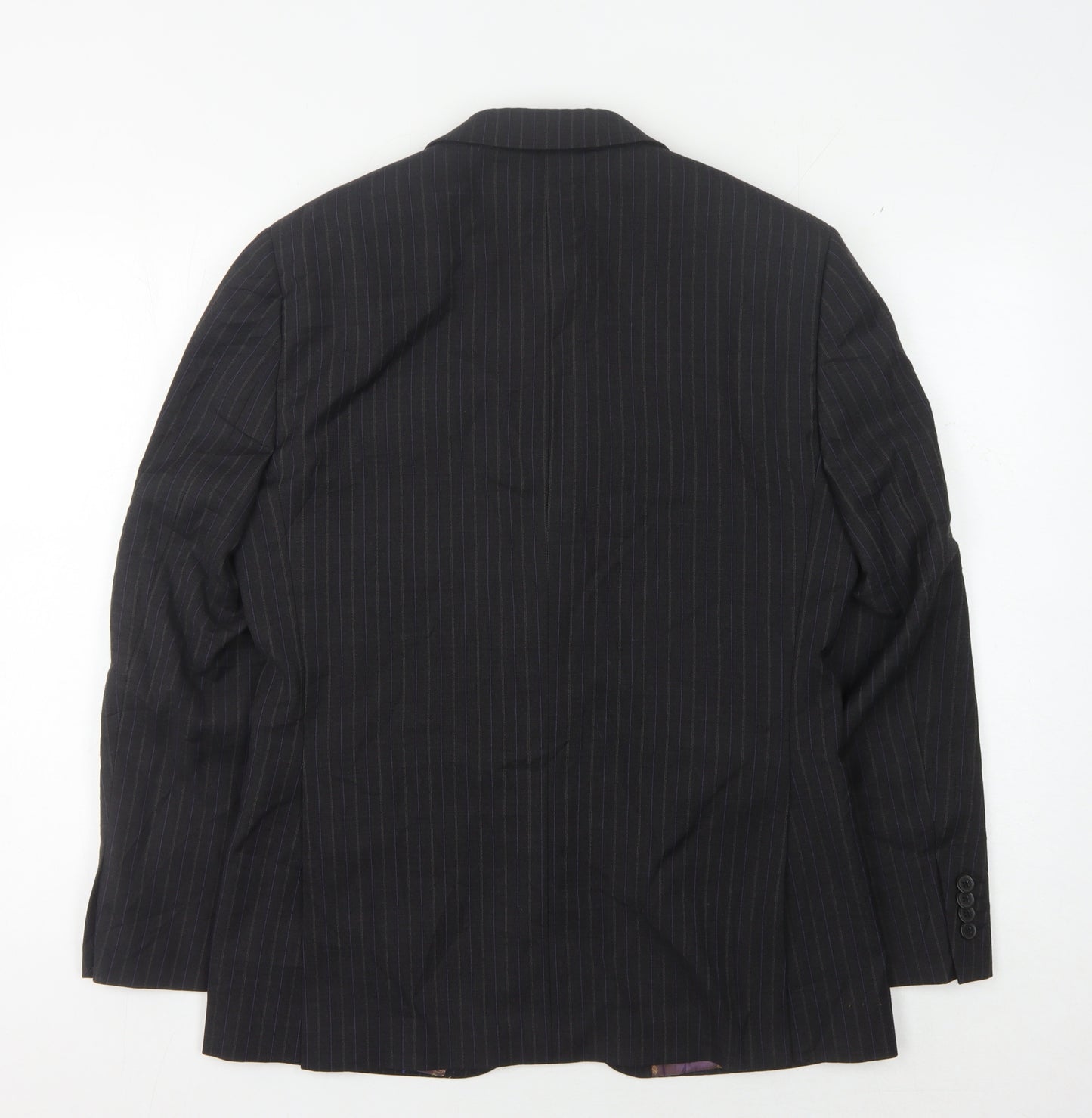 Next Men's Black Striped Slim Blazer, Size 36S