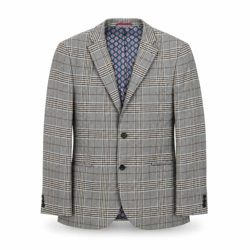 Next Men's Grey Plaid Blazer Jacket, 38 Short Length