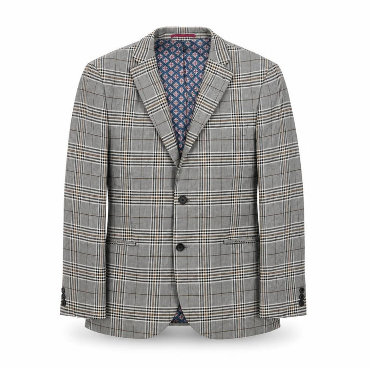 Next Men's Grey Plaid Blazer Jacket, 38 Short Length