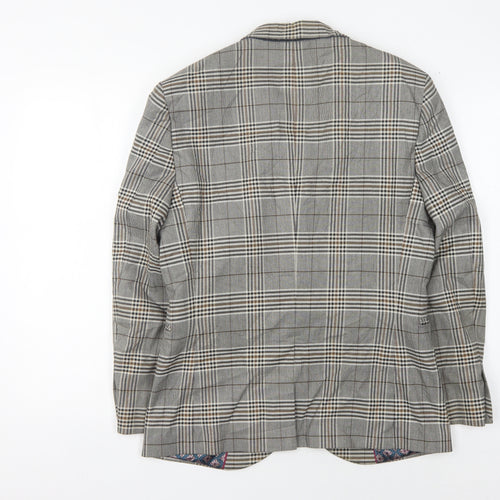 Next Men's Grey Plaid Blazer Jacket, 38 Short Length