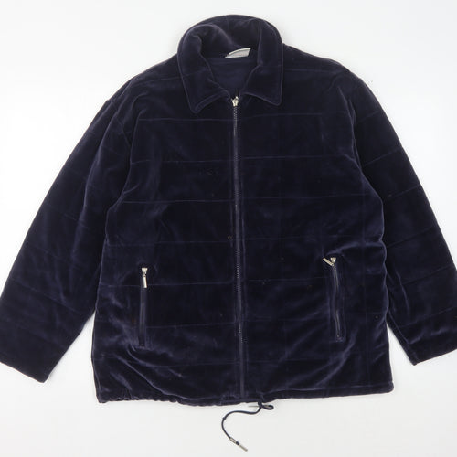 Poppy Women's Blue Velvet Full Zip Jacket - L