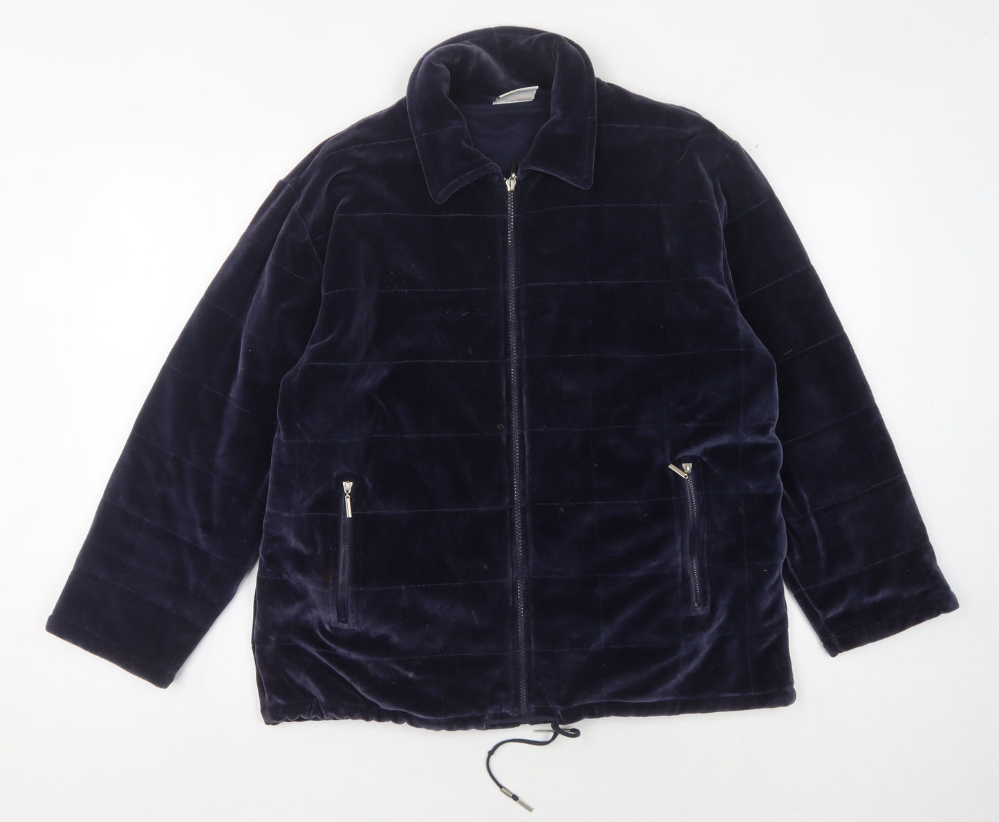 Poppy Women's Blue Velvet Full Zip Jacket - L