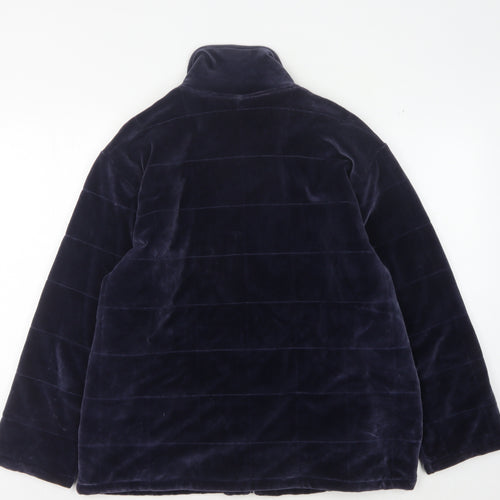 Poppy Women's Blue Velvet Full Zip Jacket - L