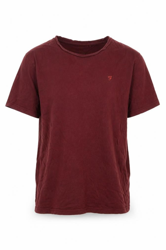 Front view of Farah Men's Red Medium Crew Neck T-Shirt