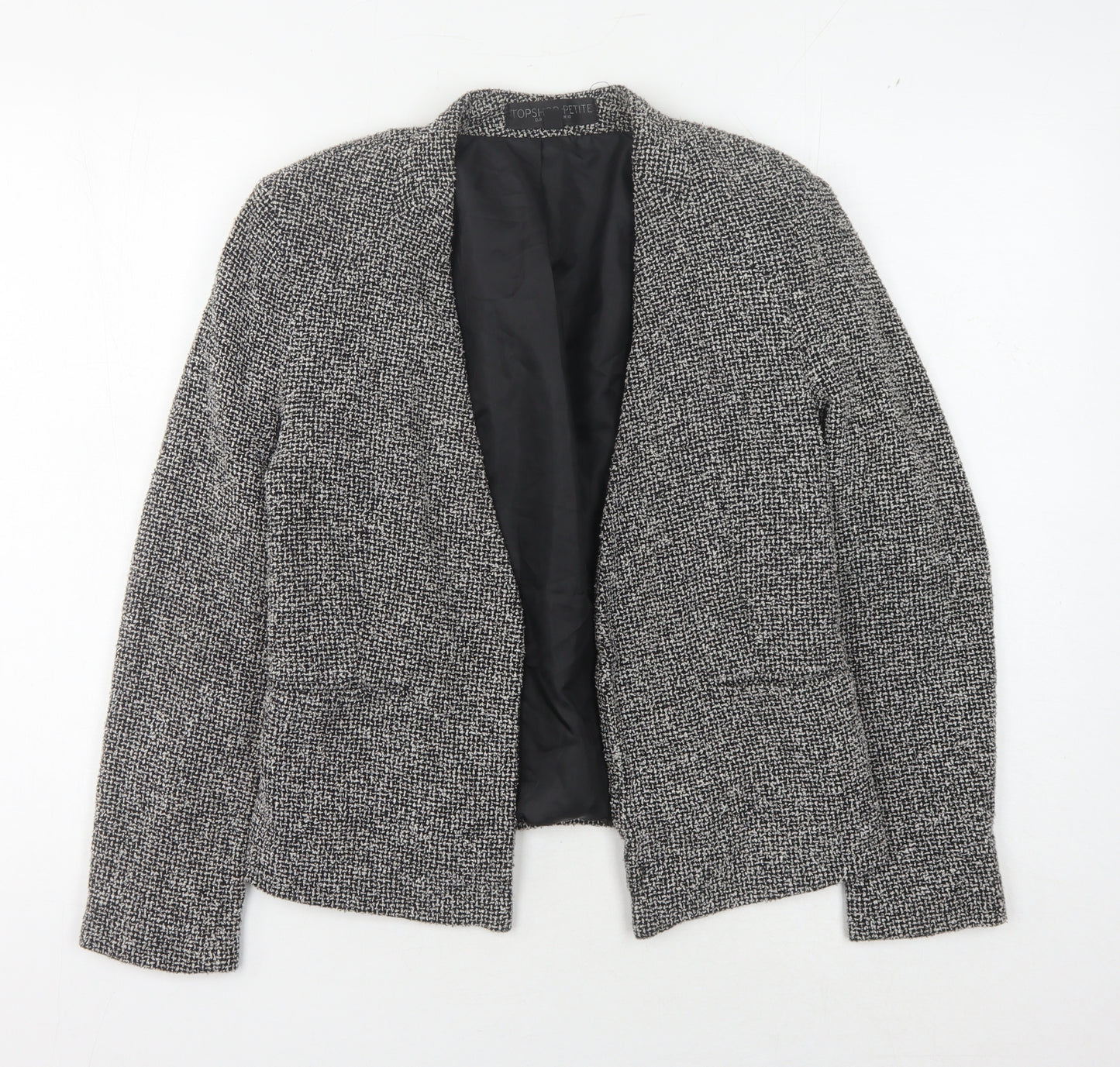 Topshop Women's Black Check Blazer Size 10