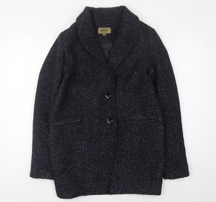 Bershka Women's Black Mid-Length Coat Size S