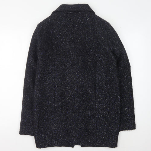 Bershka Women's Black Mid-Length Coat Size S
