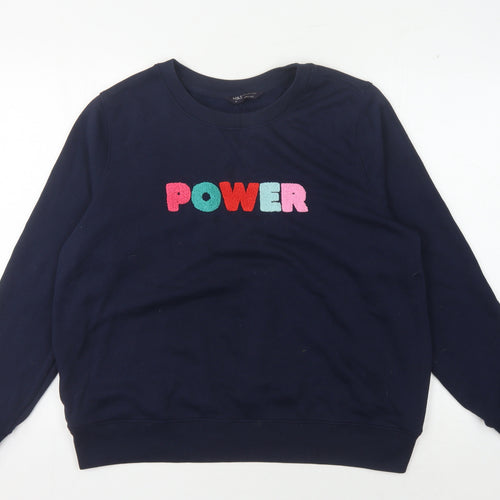 M&S Women's Blue Pullover Sweatshirt - Size 18