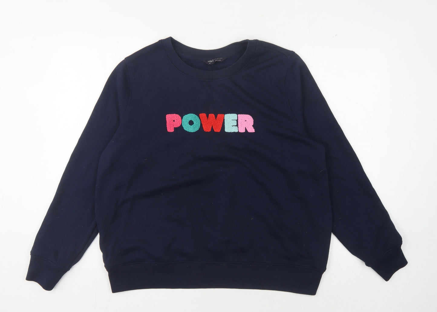 M&S Women's Blue Pullover Sweatshirt - Size 18