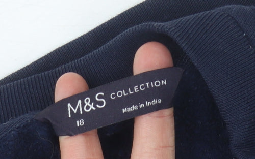 M&S Women's Blue Pullover Sweatshirt - Size 18