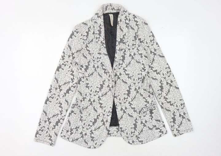 Next Women's Grey Ivory Floral Jumper Size 12