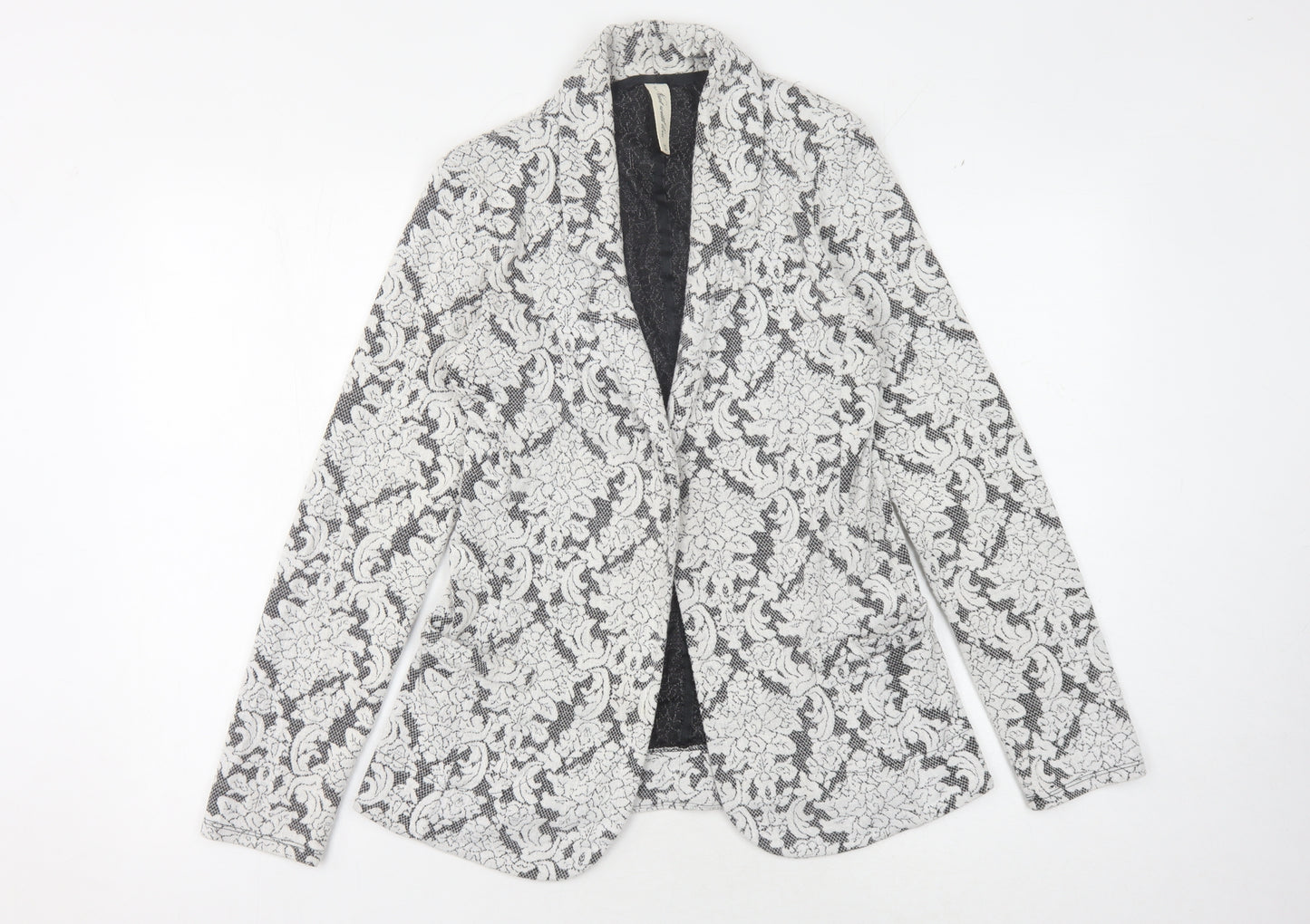 Next Women's Grey Ivory Floral Jumper Size 12