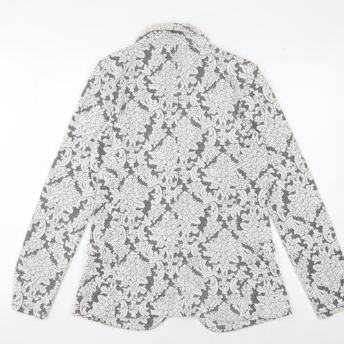 Next Women's Grey Ivory Floral Jumper Size 12