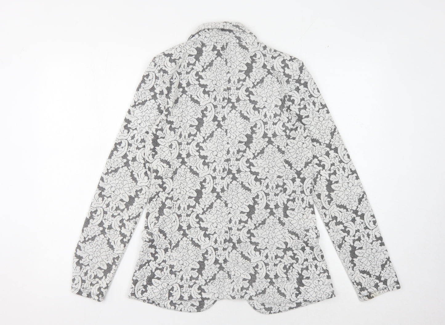 Next Women's Grey Ivory Floral Jumper Size 12